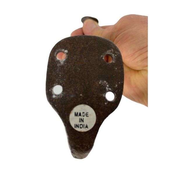 Wall Mount Coat Hook Rusty Forged Iron 5.5" high Heavy Duty 3718 - Picture 4 of 7